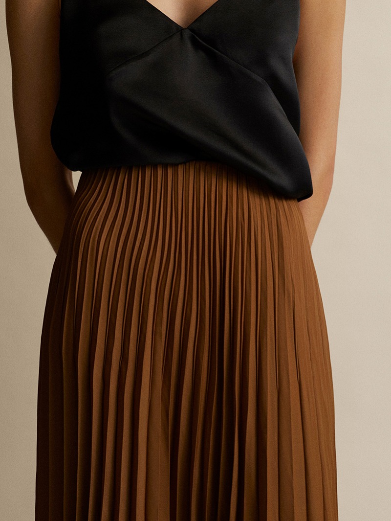MIDI SKIRT WITH CONTRAST TOPSTITCHING